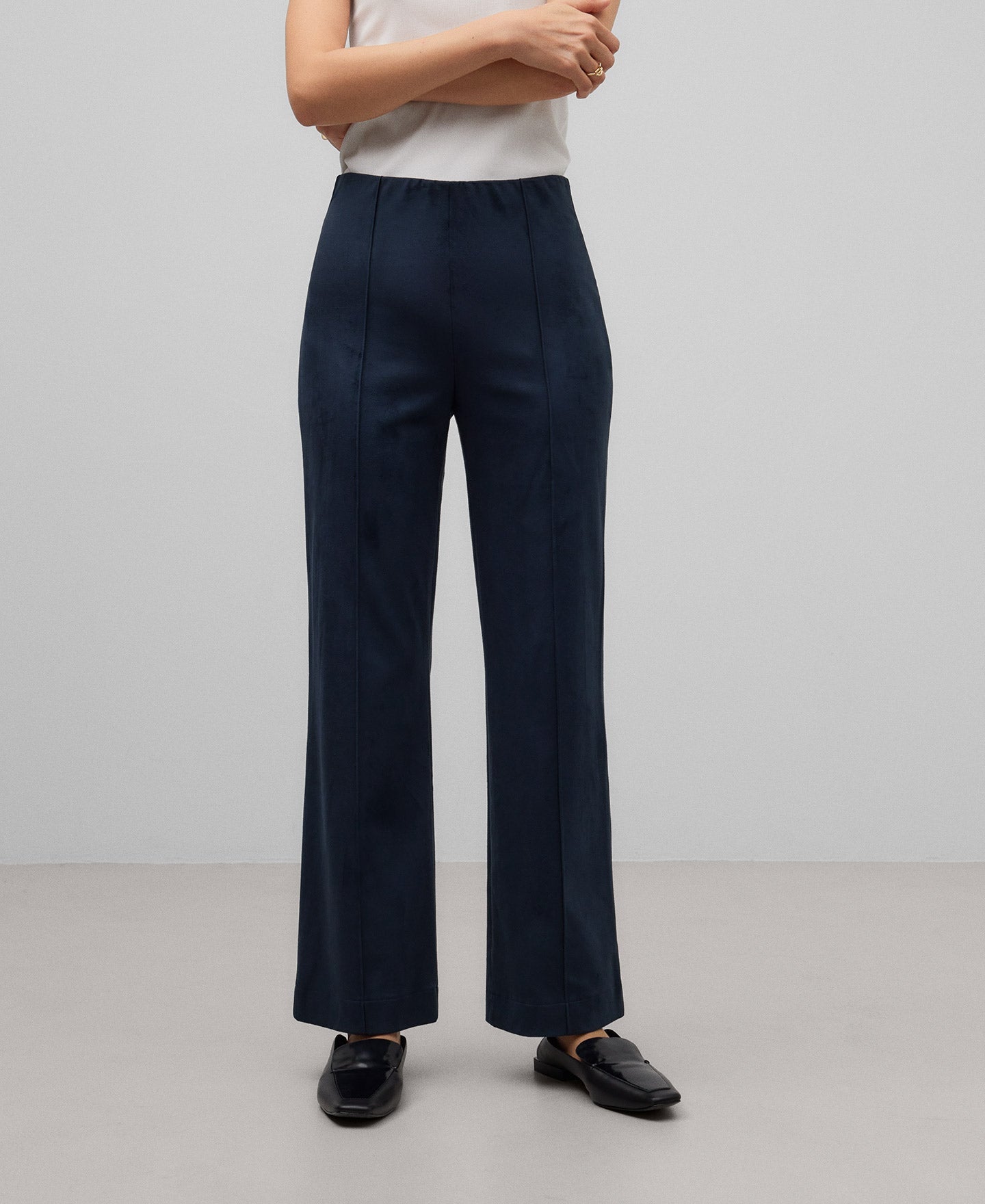 Navy blue ankle-lenght trousers woman in navy blue – Love Persimmon