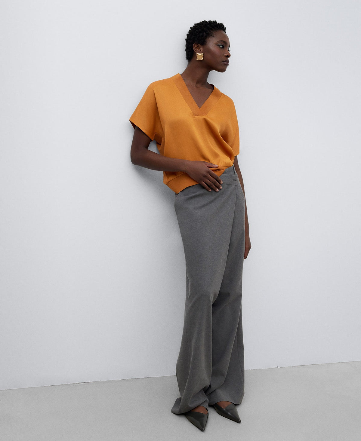 Orange V-Neck T-Shirt