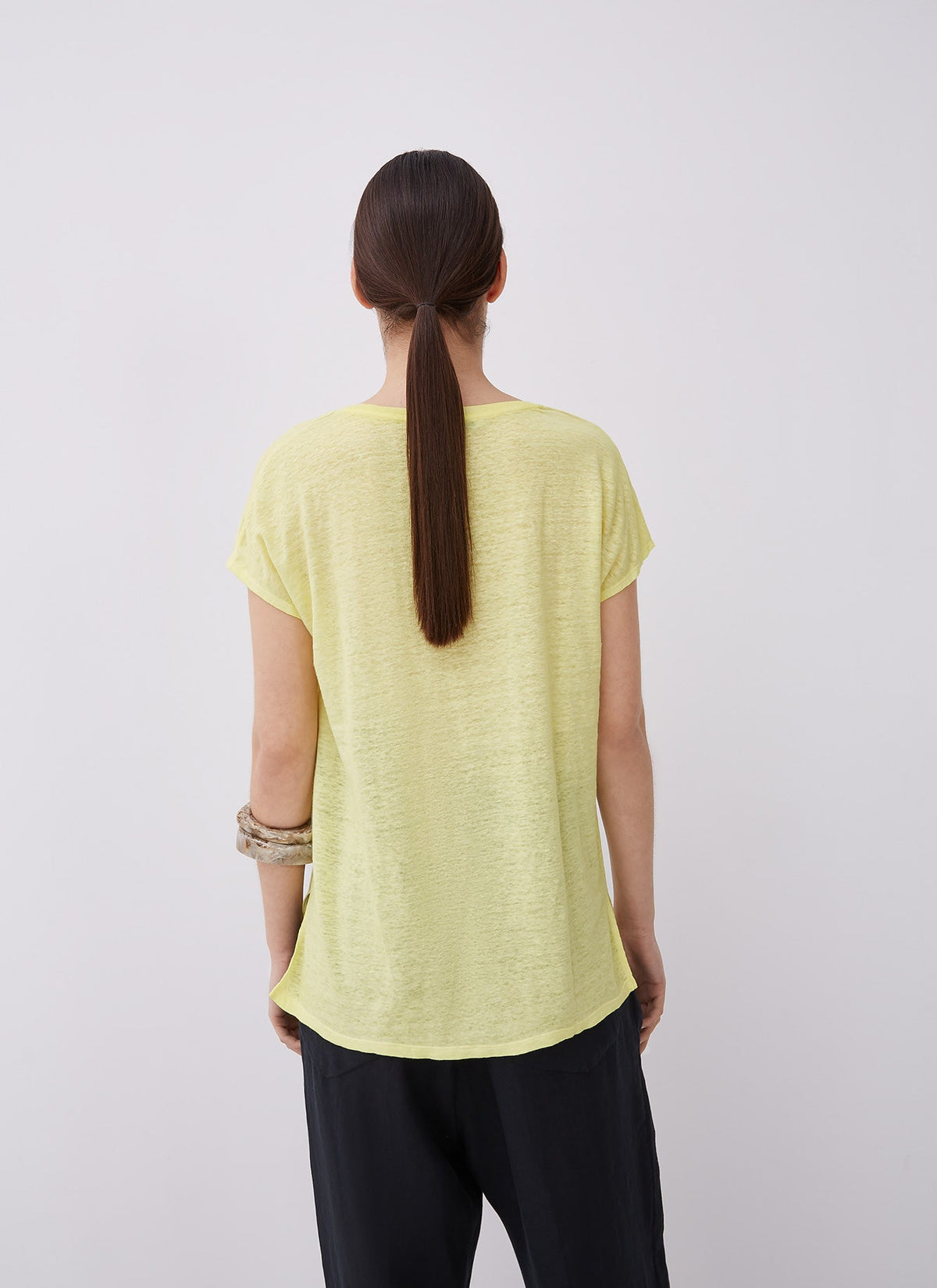 Light Green Delave Linen T-Shirt