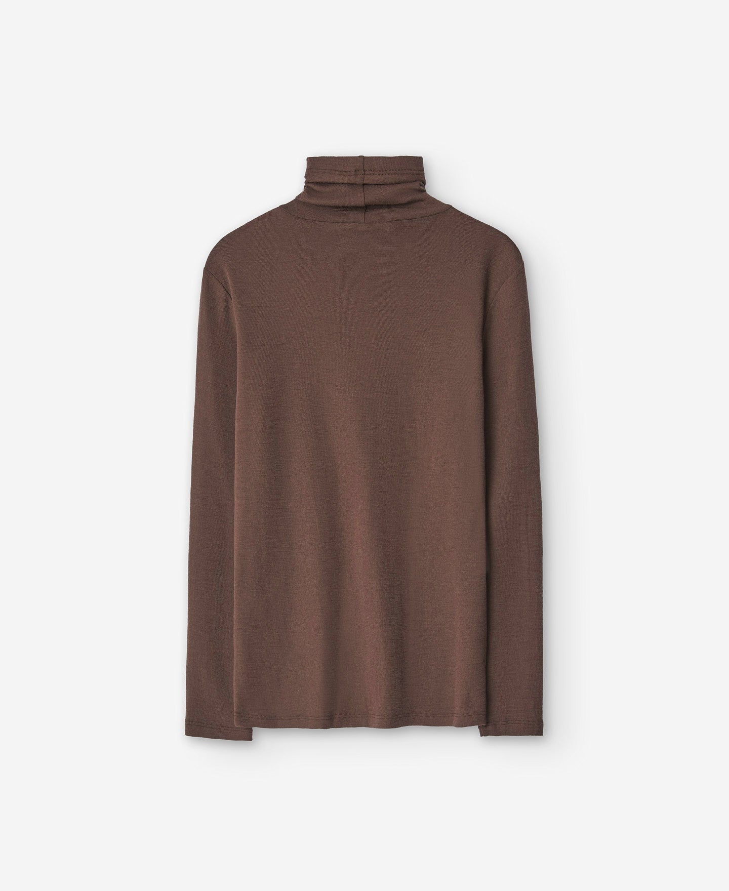 Taupe Merino Wool High Neck Top For Women