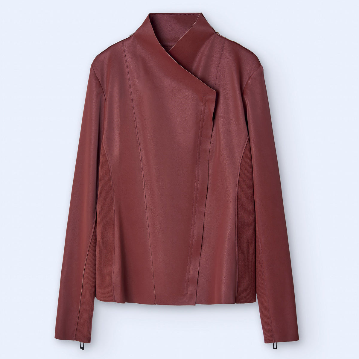 Terracotta Leather Moto Jacket