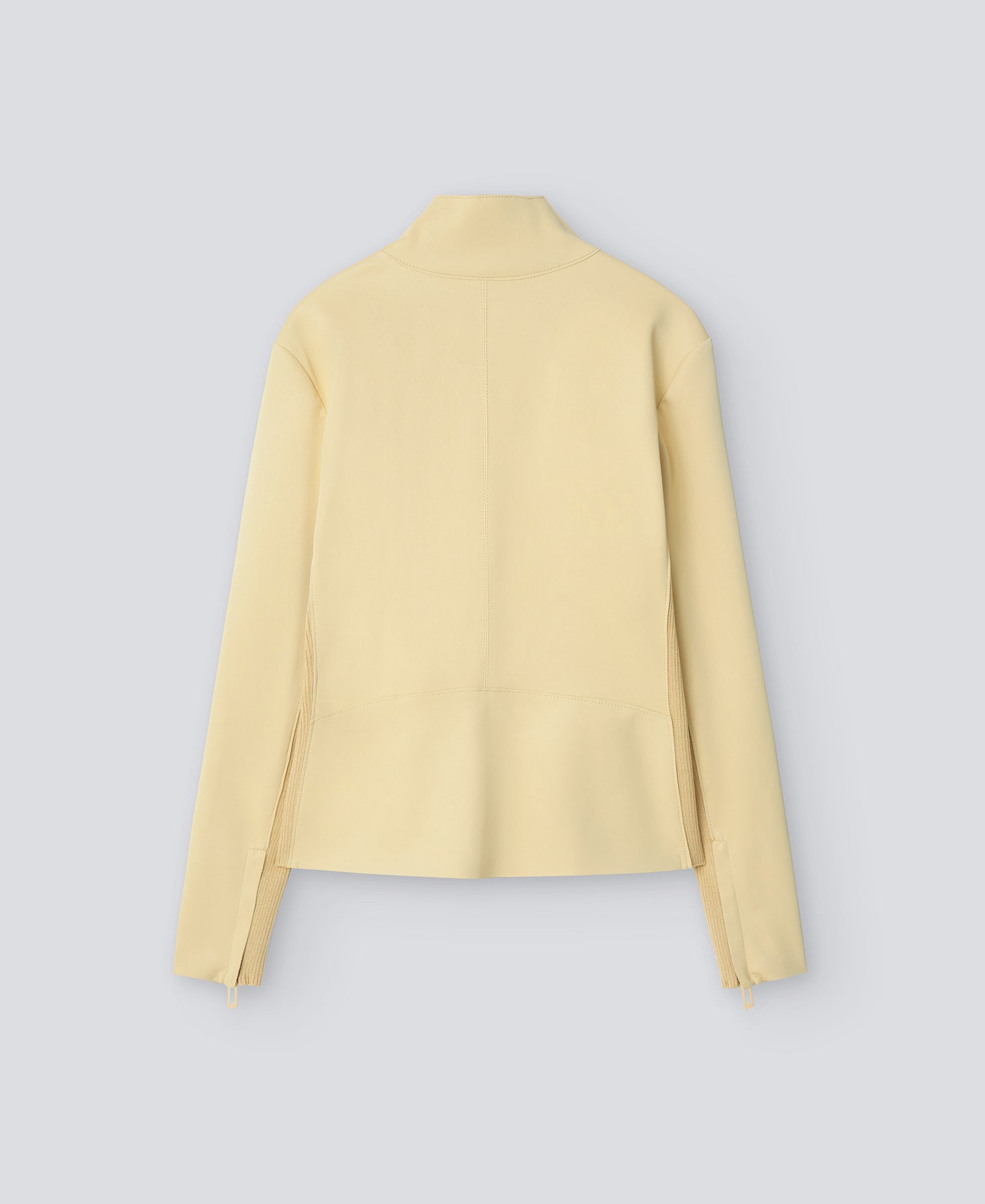 Light Yellow Fitted Biker Jacket