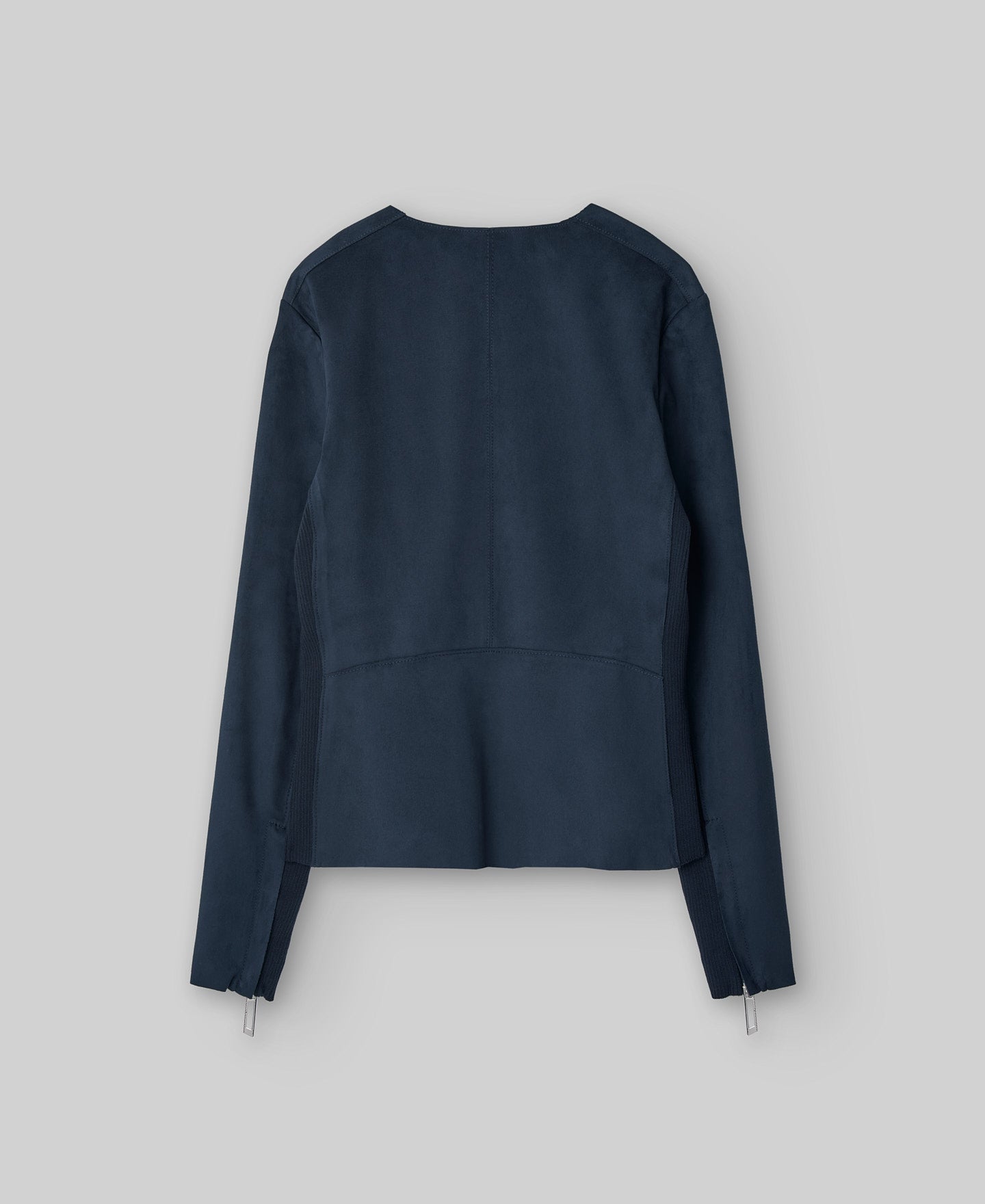 Fitted biker jacket woman in navy blue