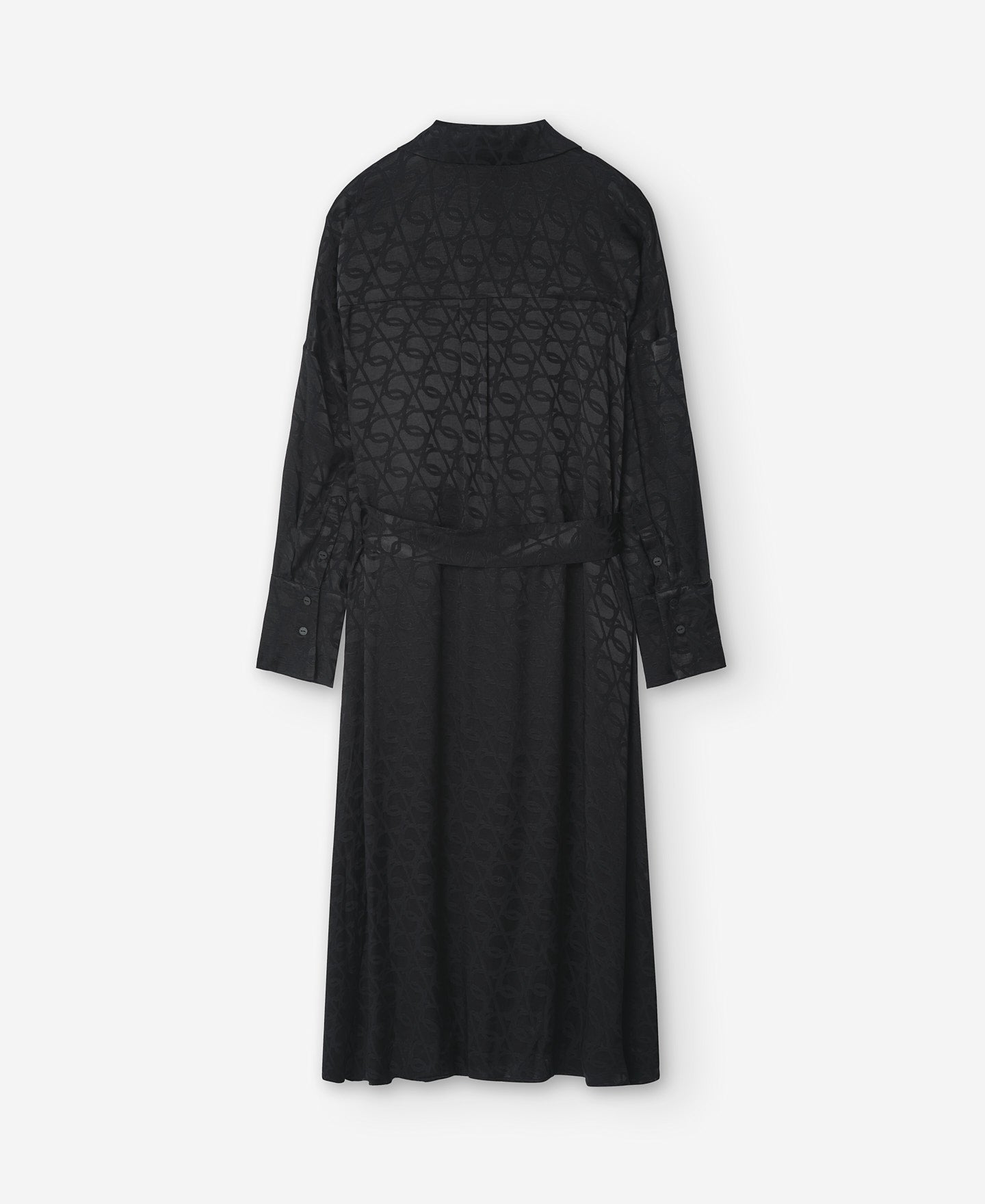 Shirt-Like Jacquard Dress in Black