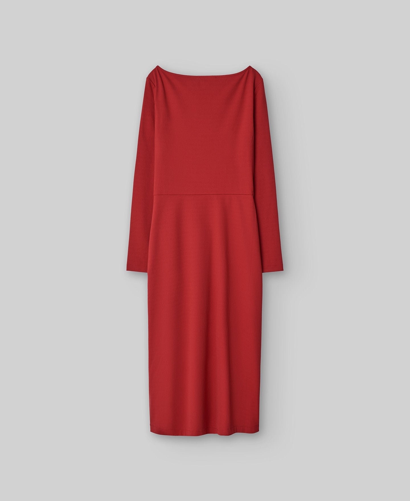 Midi Dress With Gather in Red
