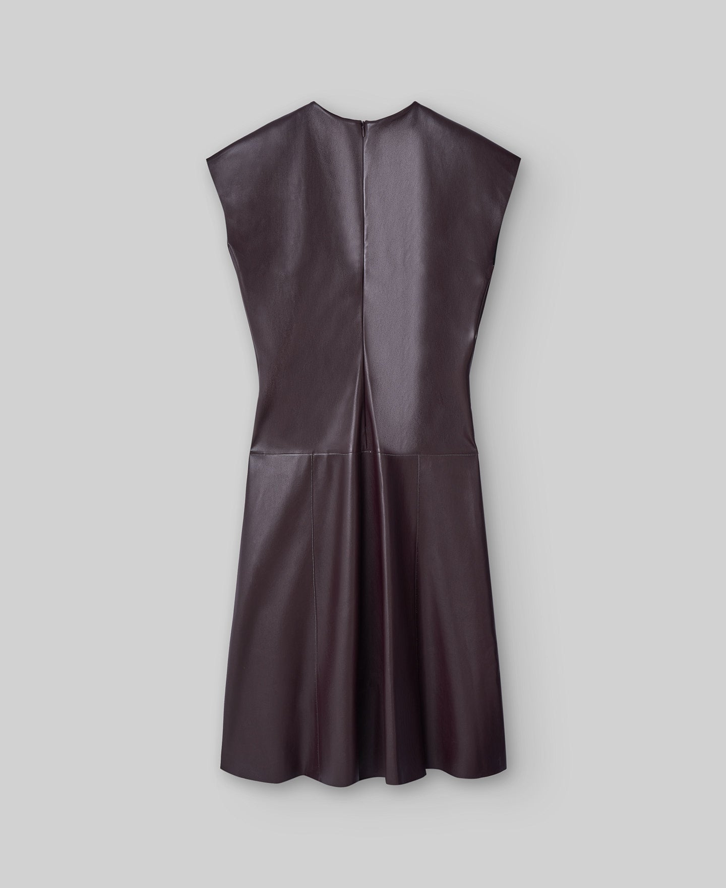 Non-Leather Midi Dress In Chocolate Brown