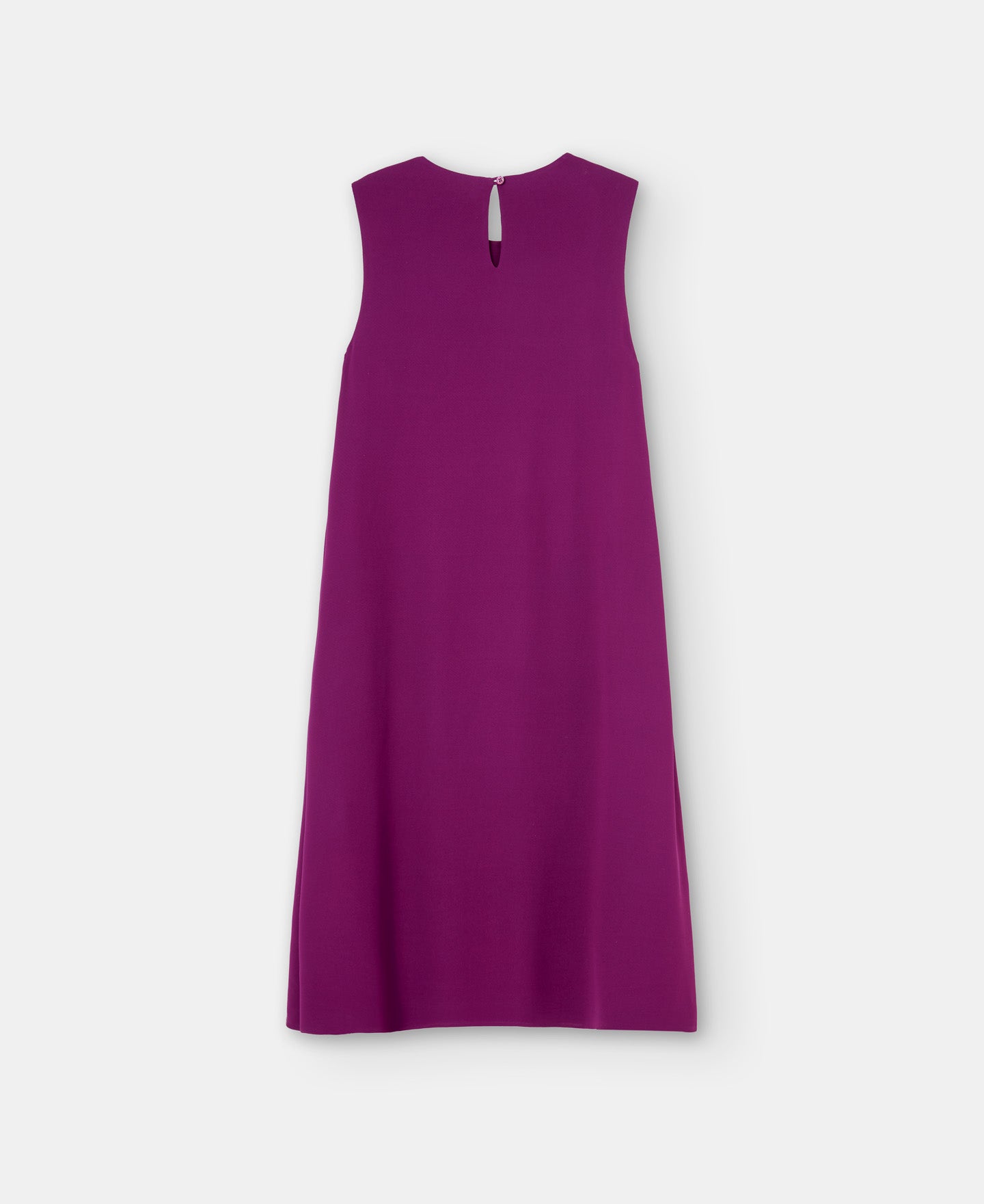 Red Bougainvillea Straight Round Neckline Dress In Viscose