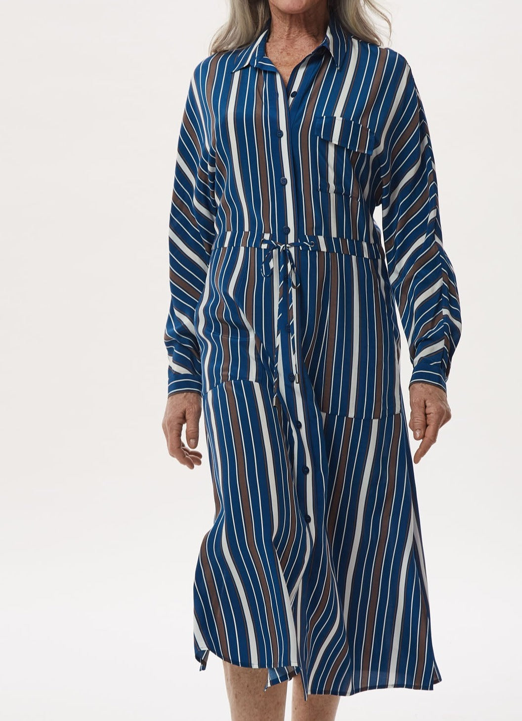 Striped Viscose Shirt Dress
