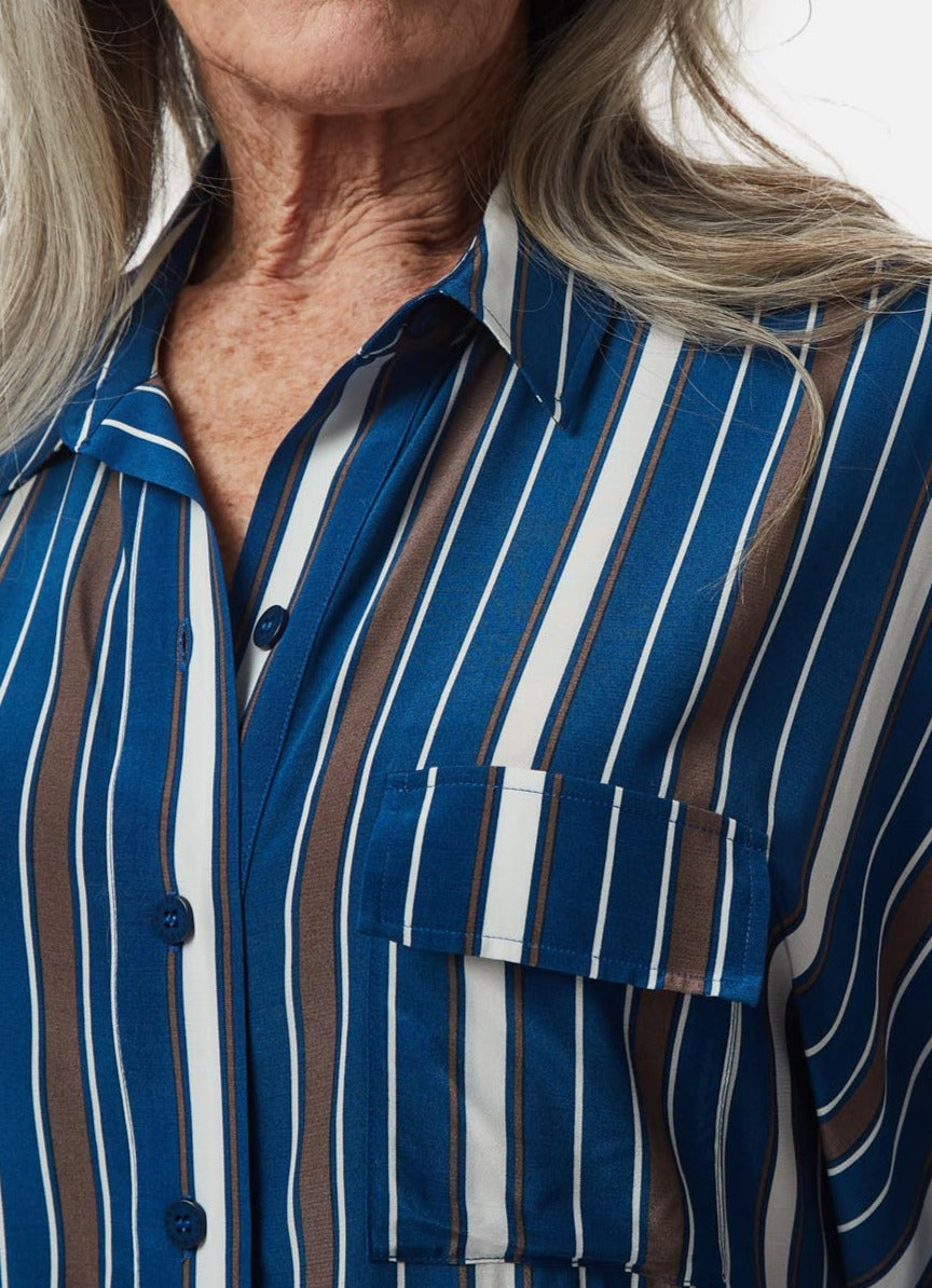 Striped Viscose Shirt Dress