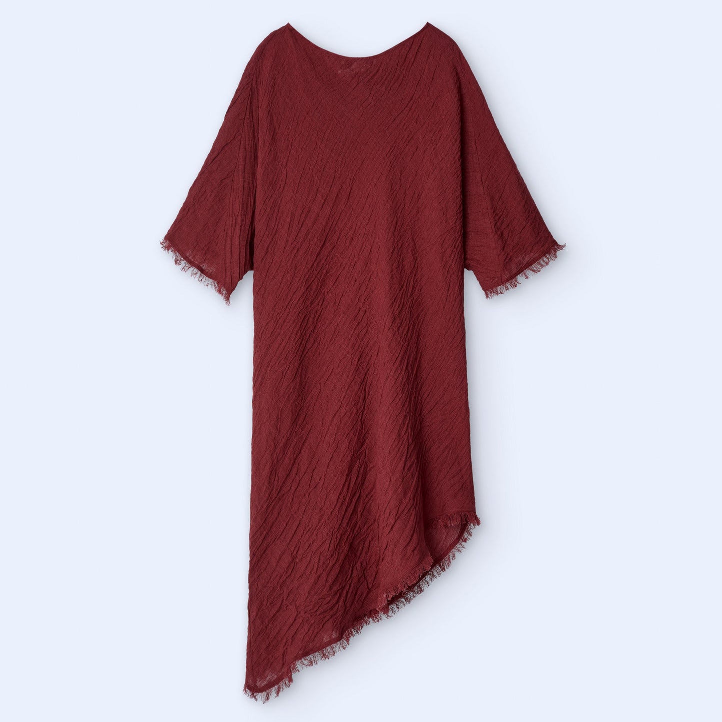 Maroon Linen Asymmetrical Tunic