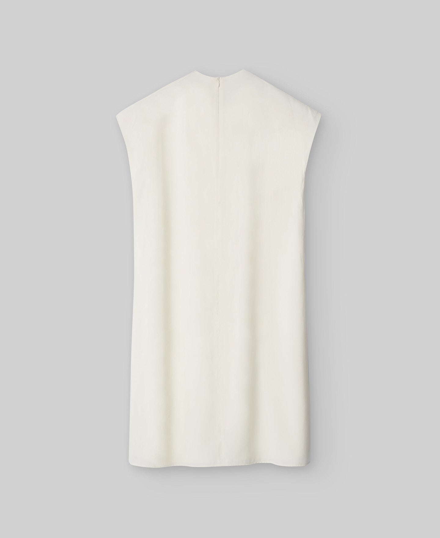 Draped Collar Straight Dress in Ecru