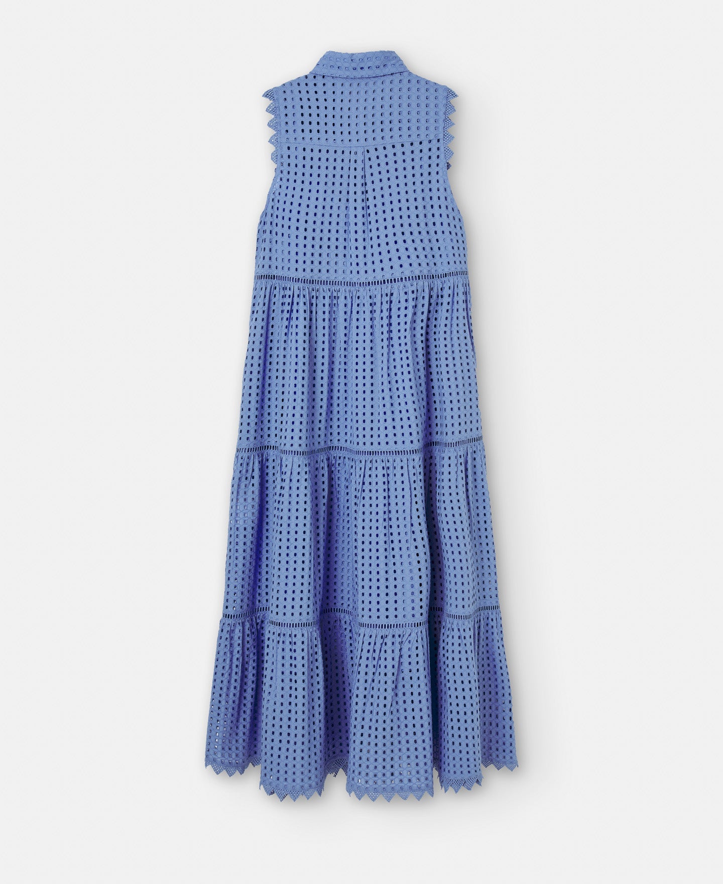 Blue Long Dress With Shirt Collar