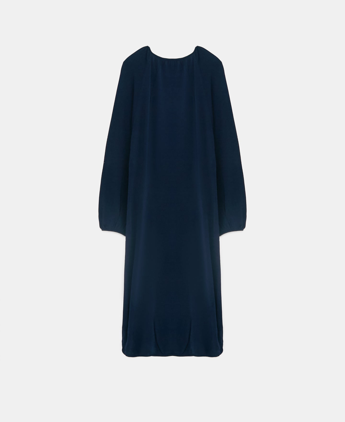 Navy Blue Balloon Silhouette Long Dress