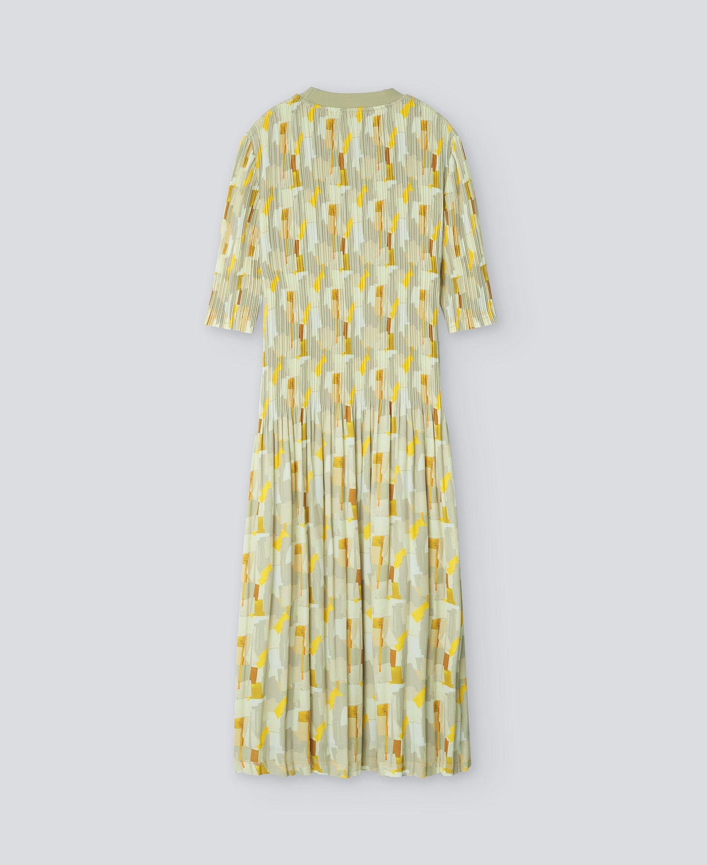Yellow Print Printed Recycled Crinkle Dress