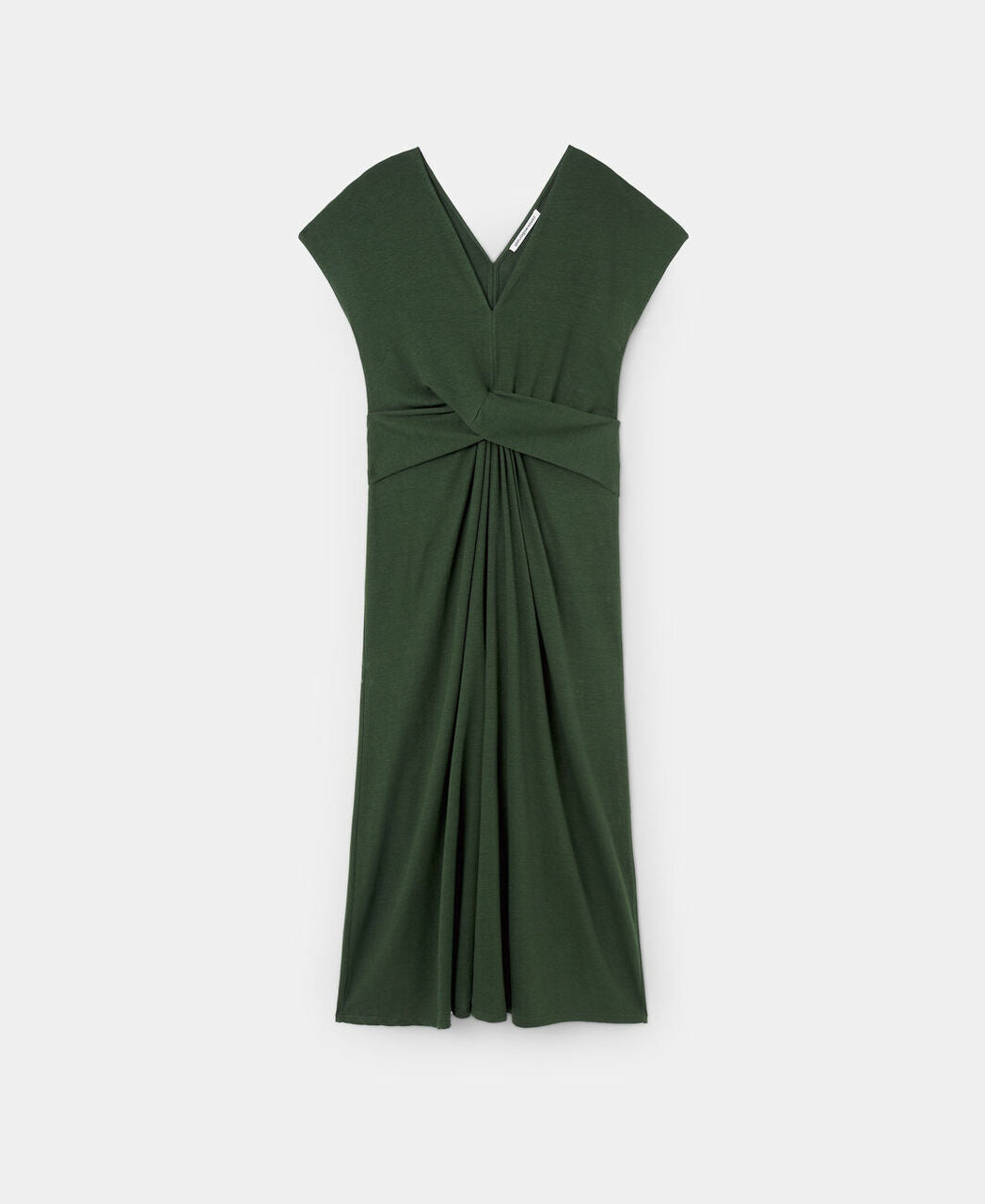 Light Green Midi Dress In Linen