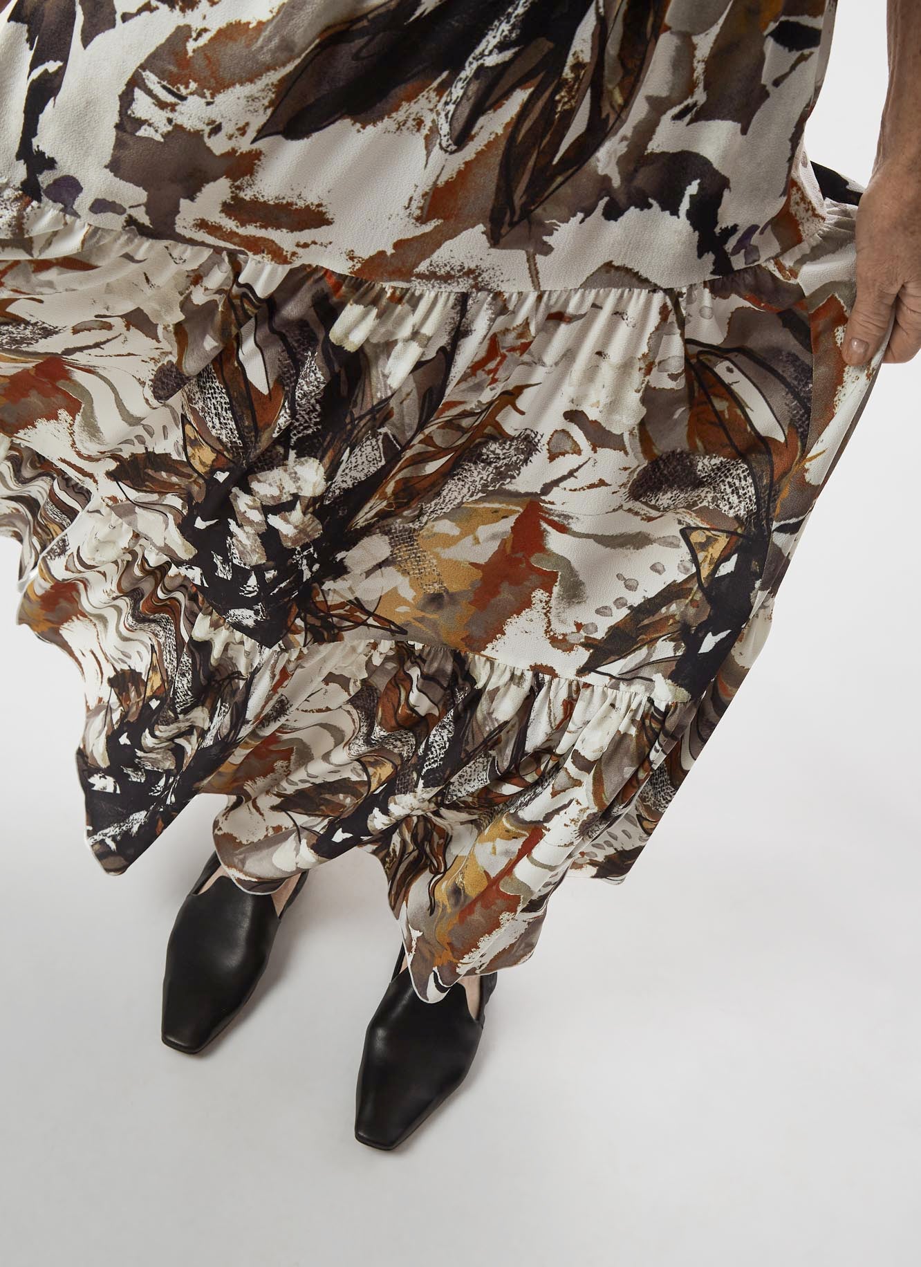 Multicolor Strapless Neckline Long Dres