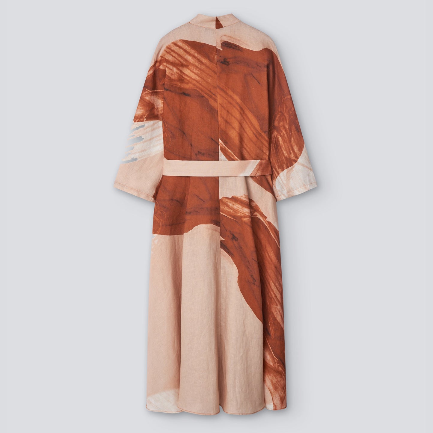 Orange Print Linen Printed Dress