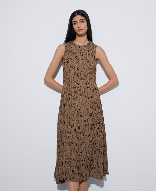 Animal Print Printed Crinkle Dress