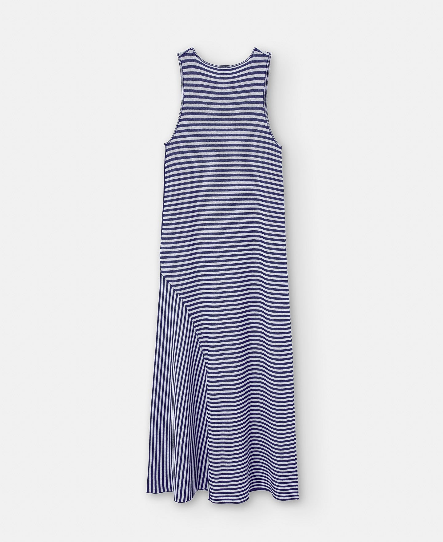 Blue/White Striped Long Dress In Viscose