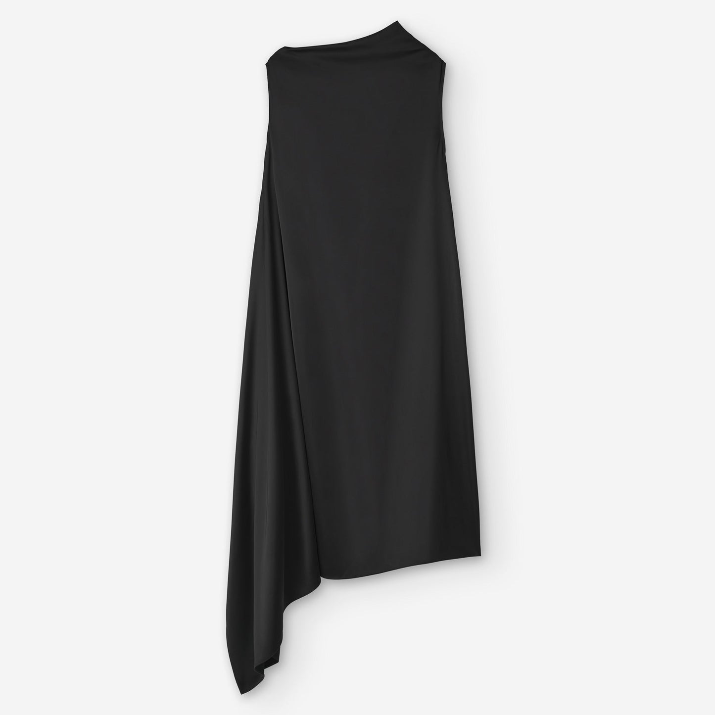 Asymmetric Midi Dress in Black