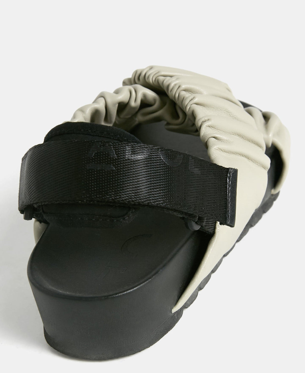 Taupe Rubber And Leather Crossed Sandal