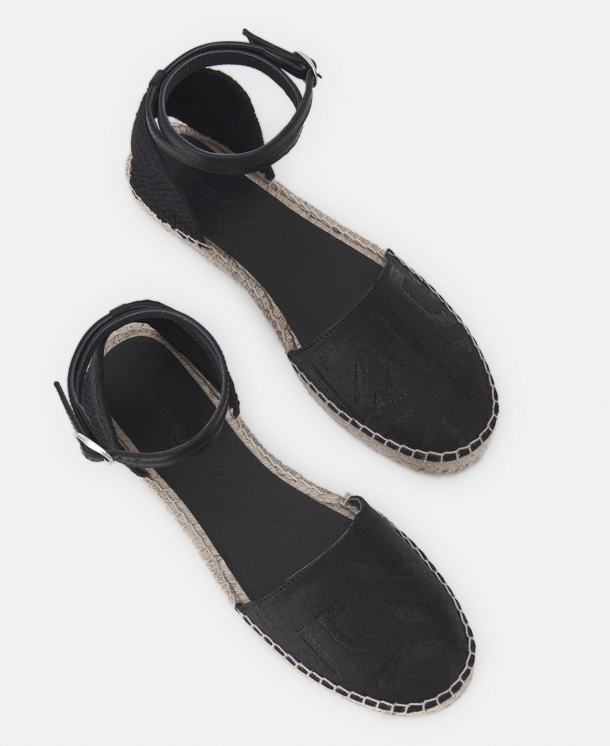 Black Flat Espadrilles With Logo