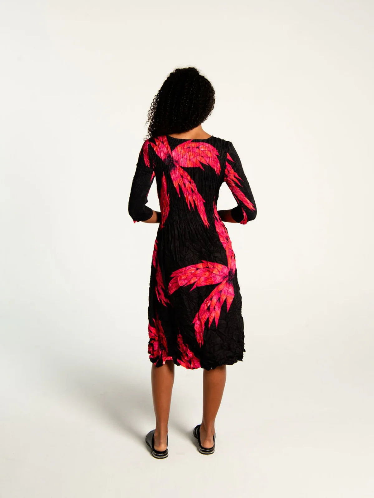 Alquema | 3/4 Sleeve Smash Pocket Dress / Pink Night Dragon