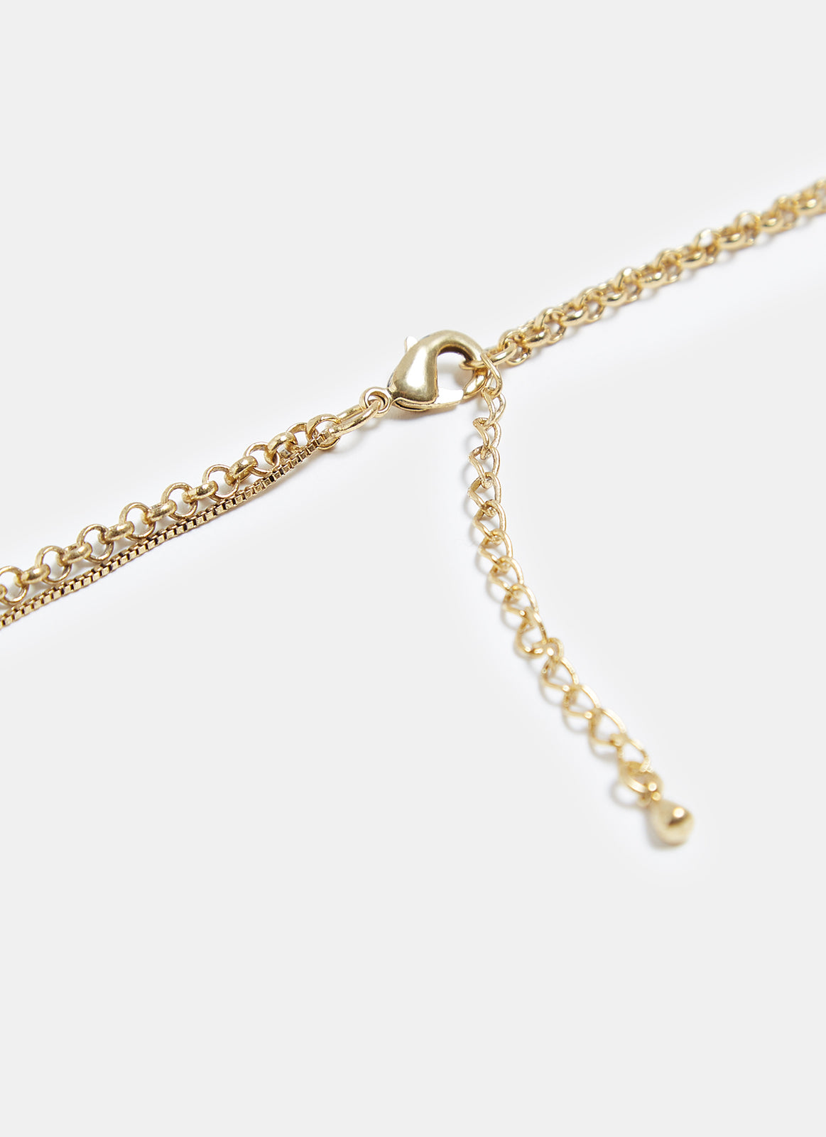 Gold Long Necklace With Organic Penda
