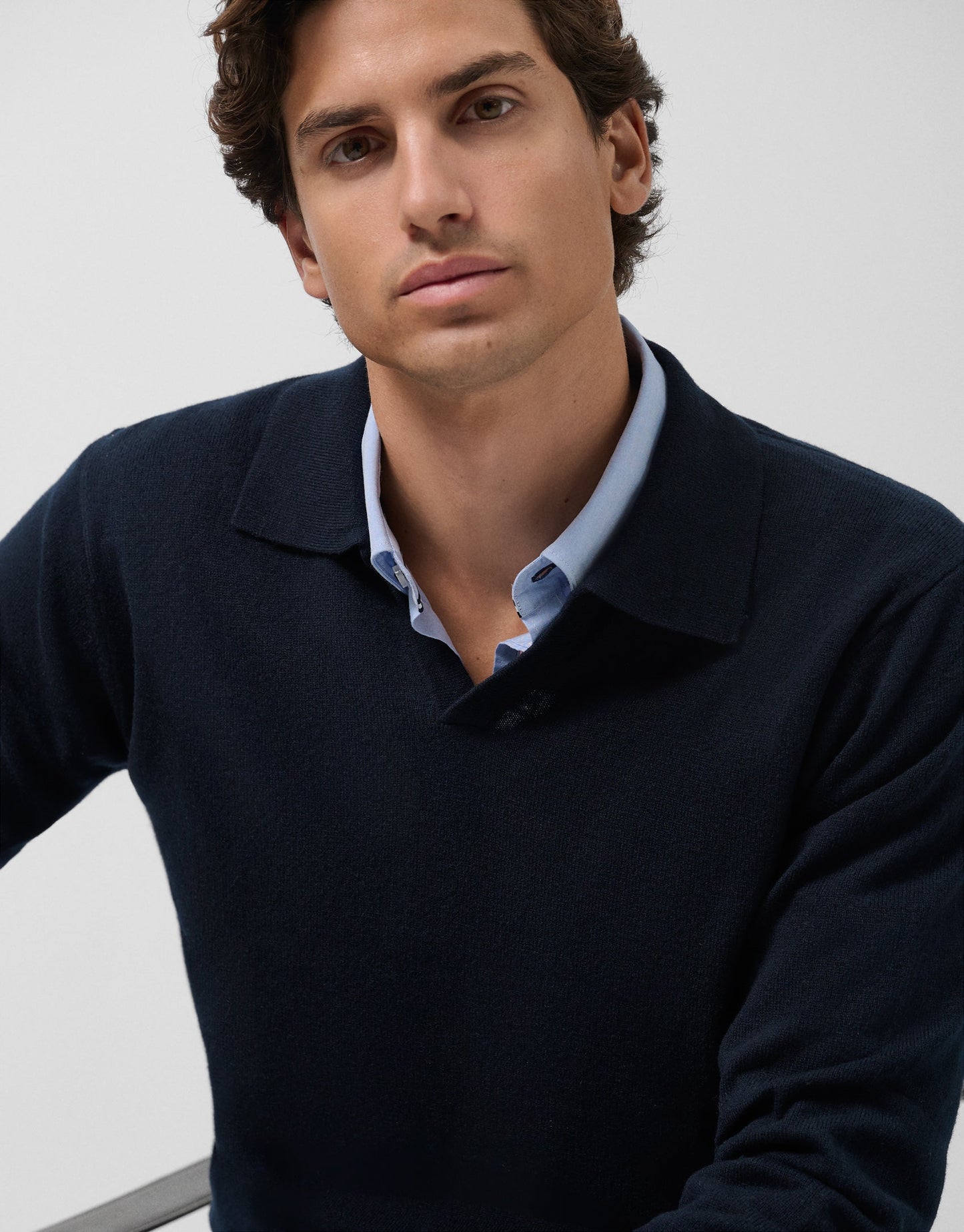 Navy Polo Neck Sweater