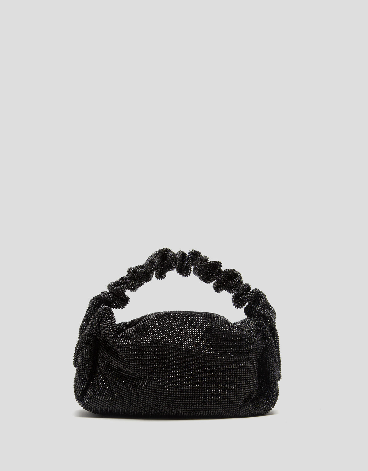 Ariana Crystal Black Mesh Handbag