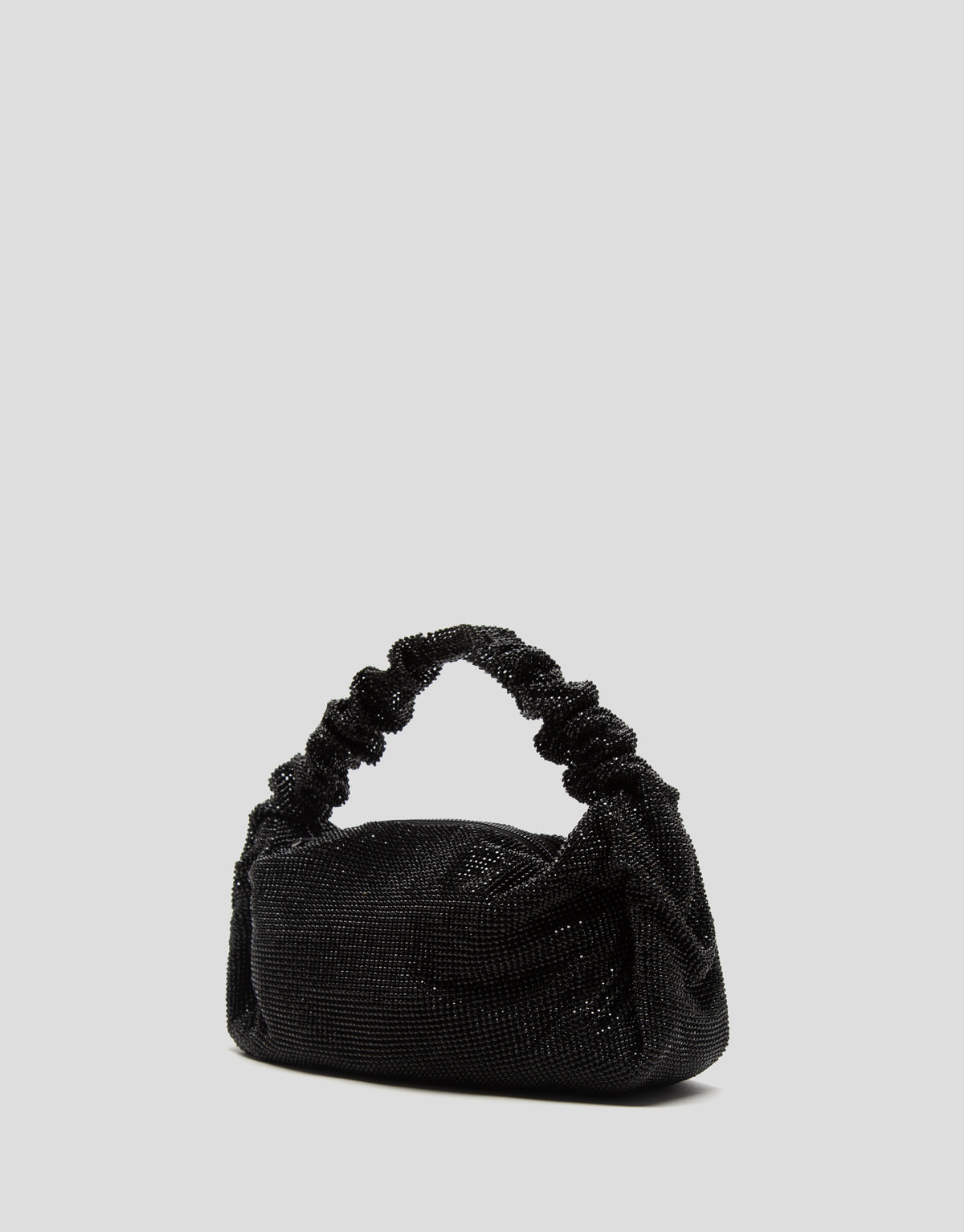 Ariana Crystal Black Mesh Handbag
