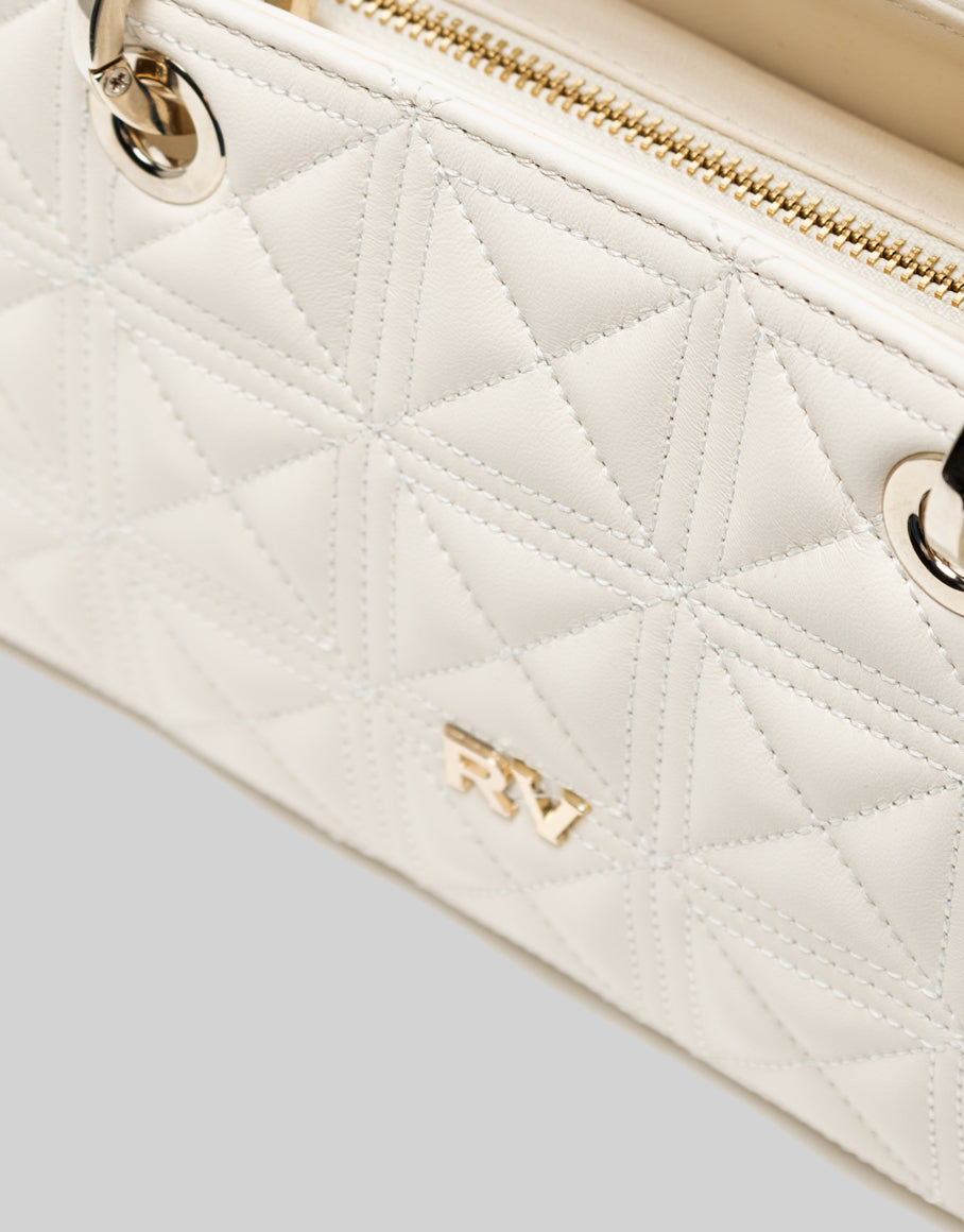 Linda beige quilted leather Baguette bag