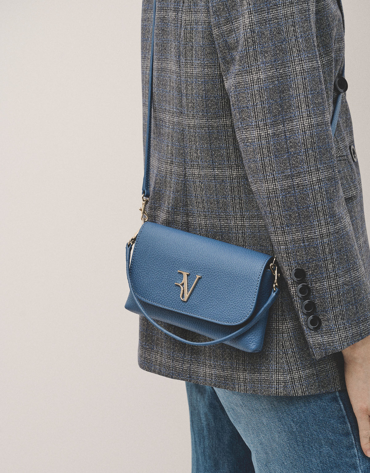 Blue leather Rita handbag