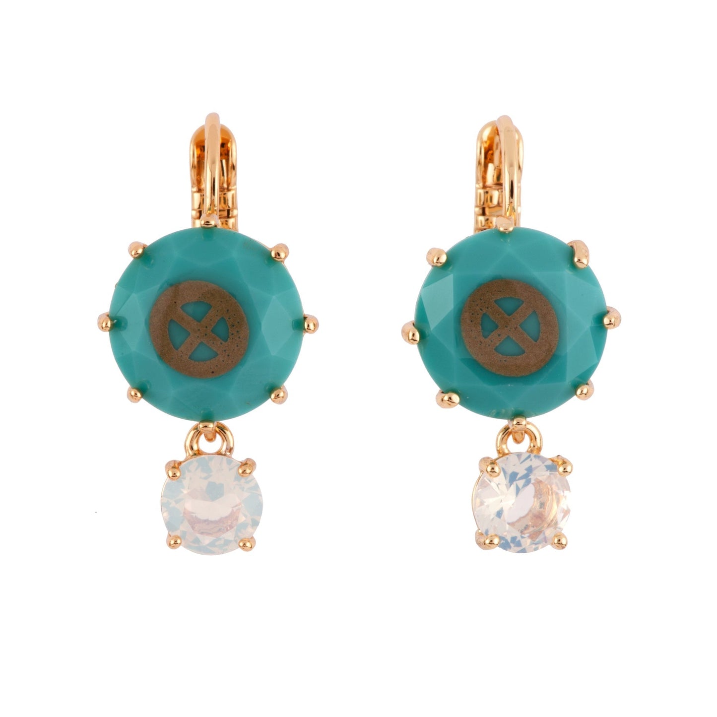 La Diamantine Speciale Earth Crystal Stone & White Opal Stone Earrings | AFLDS1261-1