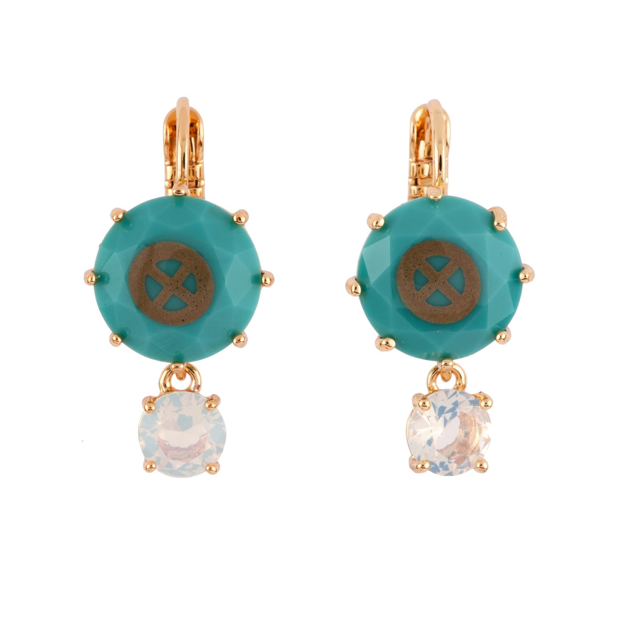 La Diamantine Speciale Earth Crystal Stone & White Opal Stone Earrings | AFLDS1261-1