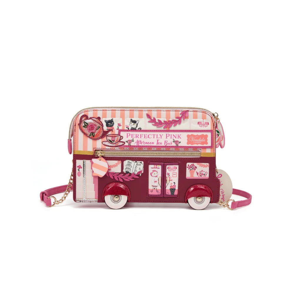 Perfectly Pink Afternoon Tea Bus Bus Pouch Bag