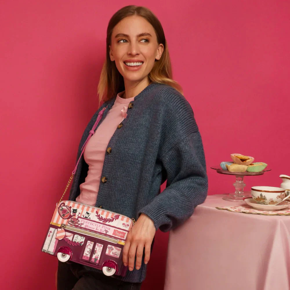 Perfectly Pink Afternoon Tea Bus Bus Pouch Bag