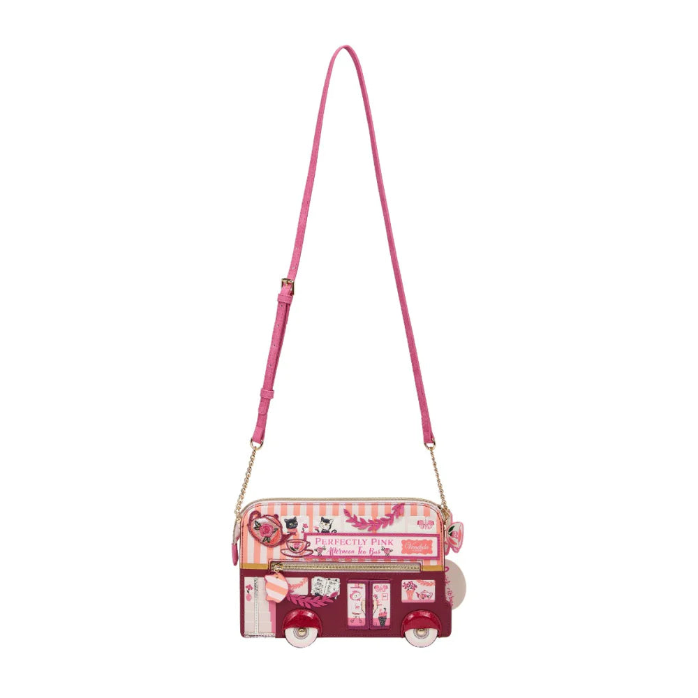 Perfectly Pink Afternoon Tea Bus Bus Pouch Bag