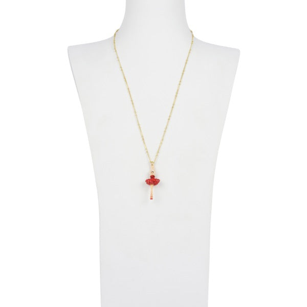 Pas De Deux Lux Ballerina Red Necklace