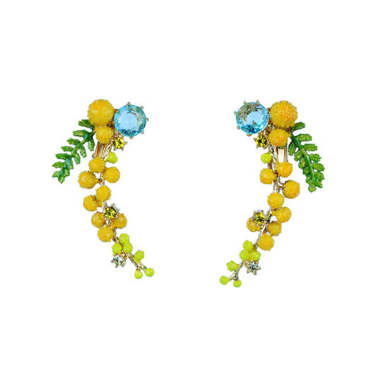 Mimosa Branch And Fern Tud Earrings | ABJP104/1