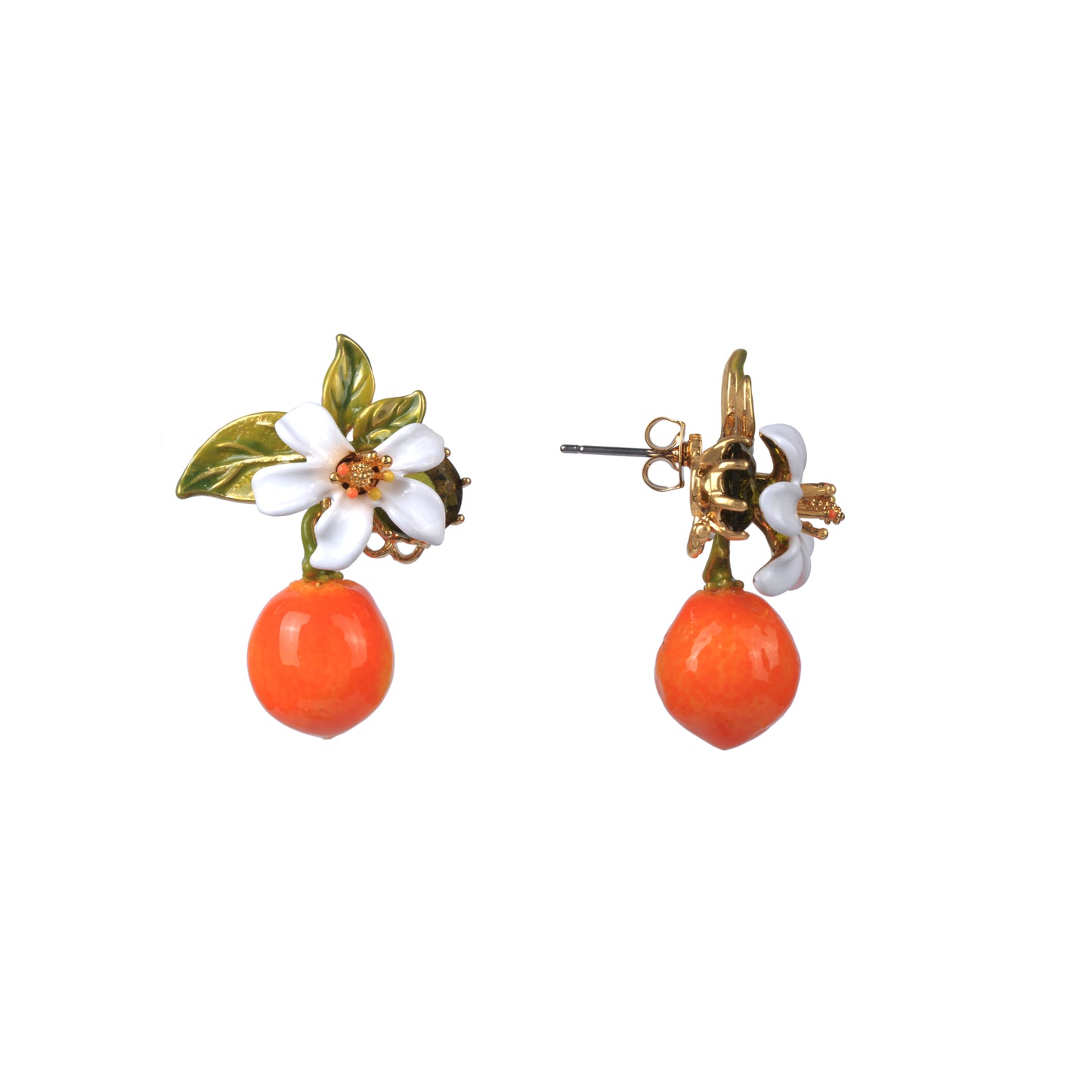 Orange And Orange Blossom Tube Earrings | ABJP105/1
