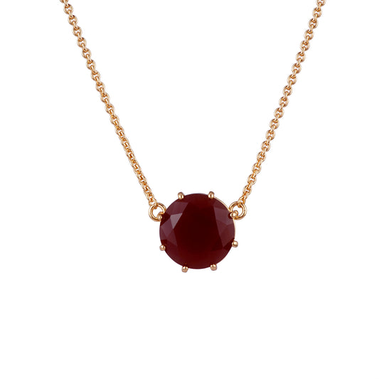 La Diamantine Round Stone in Aurore Purple Necklace