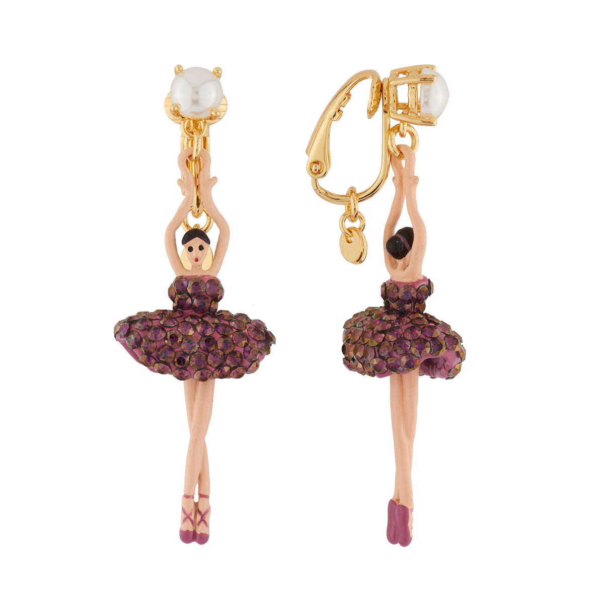 Pas De Deux Lux Rhinestones Lilac Earrings | AIDDL1151