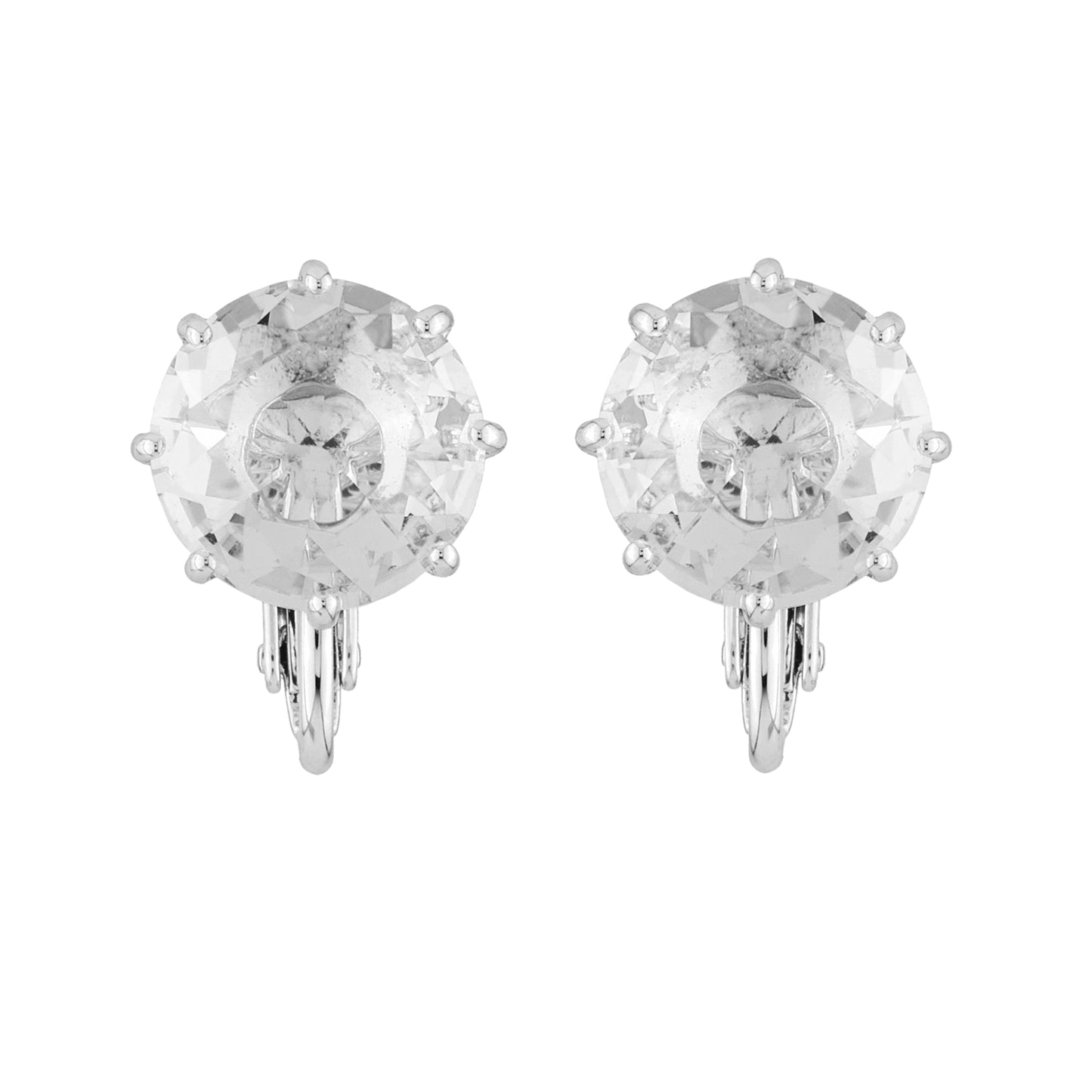 Silver Small Square Stone La Diamantine Earrings | AILD1183