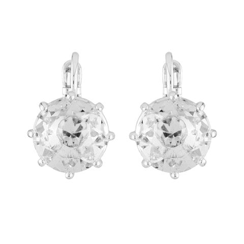 Silver Small Square Stone La Diamantine Earrings | AILD1183