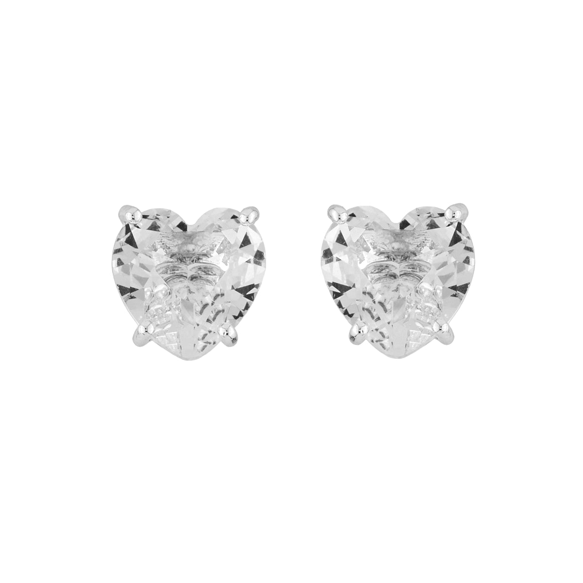 Silver Hearthstone La Diamantine Dormeuses Earrings | AILD1453