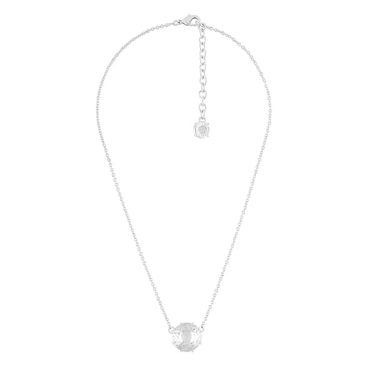 Silver Round Stone La Diamantine Pendant Necklace | AILD3013