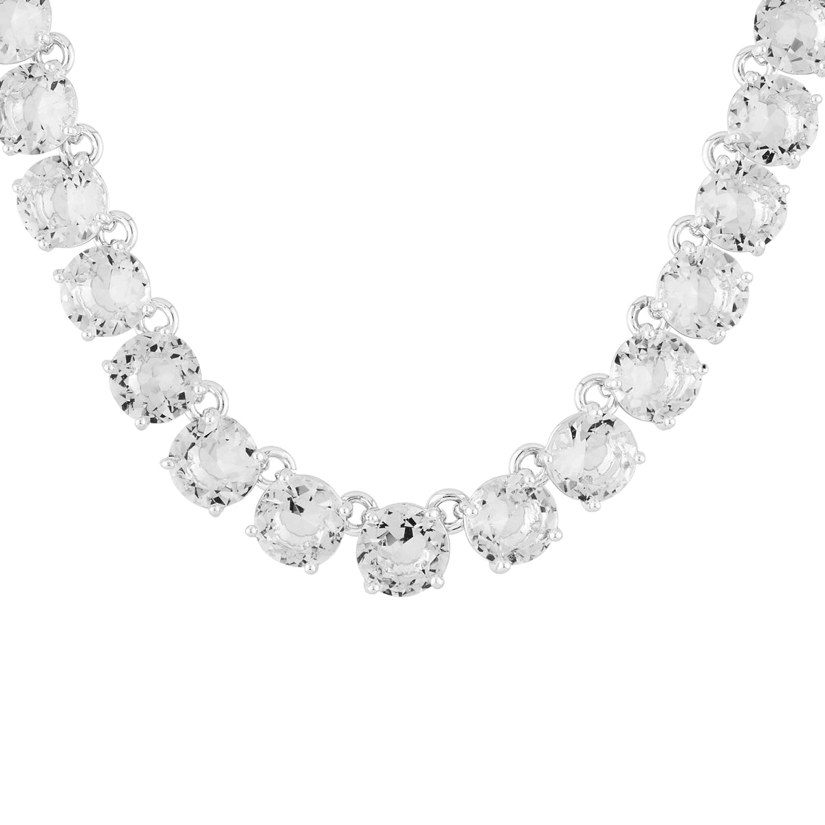 Silver Round Stones La Diamantine Choker Necklace | AILD3323