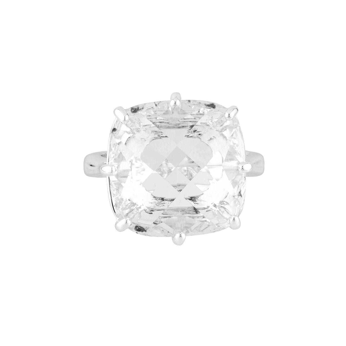 Silver Square Stone La Diamantine Solitaire Rings | AILD6023
