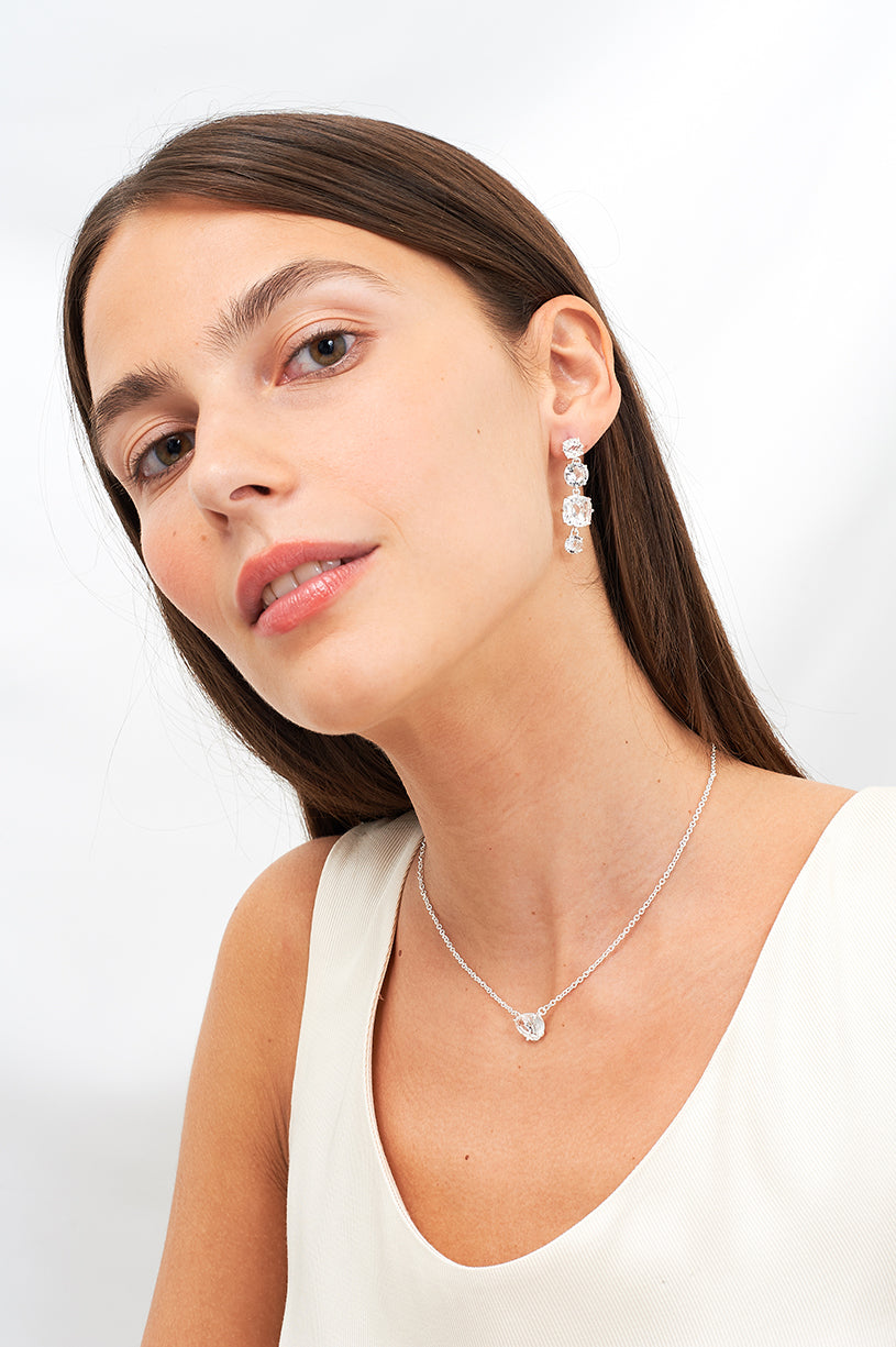 Silver Hearthstone La Diamantine Pendant Necklace | AILD3533